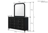 Armany Black Dresser Top (Mirror Only) - Crown Mark | Olivia Furniture