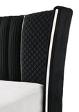 Armany Black Velvet Upholstered Bedroom Set