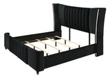 Armany Black Velvet Upholstered Bedroom Set