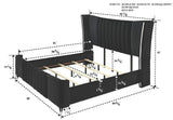 Armany Black Velvet Upholstered Bedroom Set