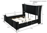 Armany Black Velvet Upholstered Bedroom Set
