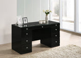 Avery Black Makeup Vanity Set with Lighted Mirror - Crown Mark | Olivia Furniture