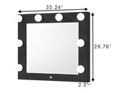 Avery Black Makeup Vanity Set with Lighted Mirror - Crown Mark | Olivia Furniture