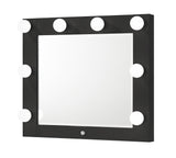 Morgan Black Makeup Vanity Set with Lighted Mirror - Crown Mark | Olivia Furniture