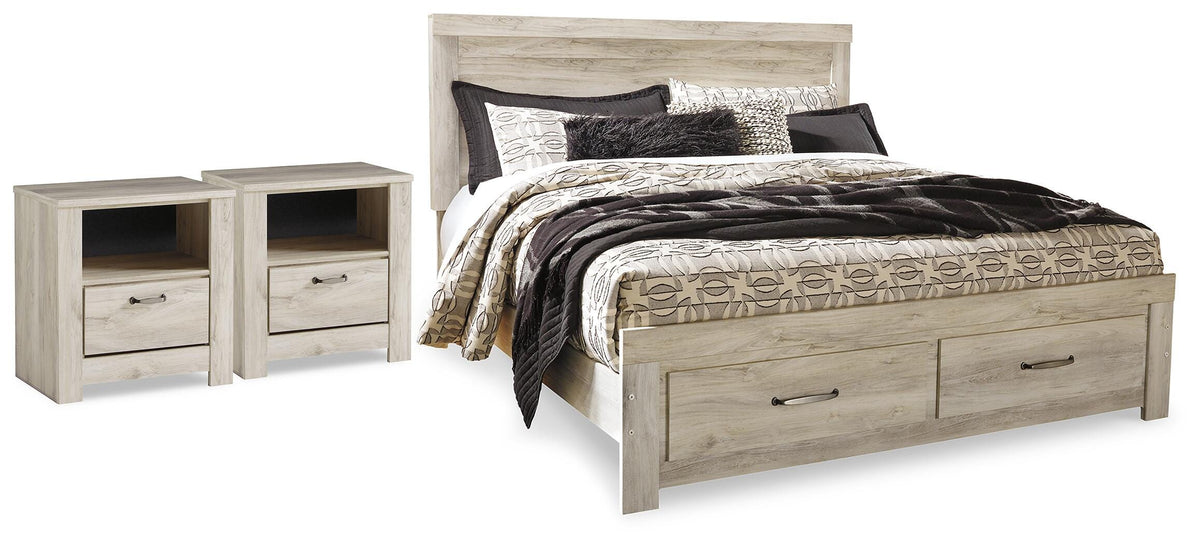 Bellaby King Storage Bed and 2 Nightstands