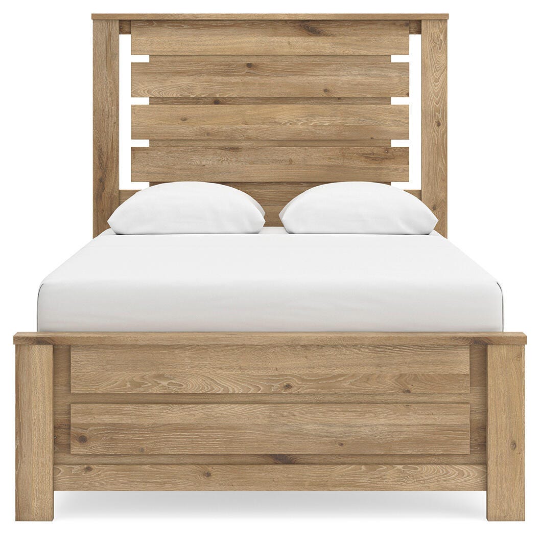Brozmont Full Panel Bed, Dresser and Mirror
