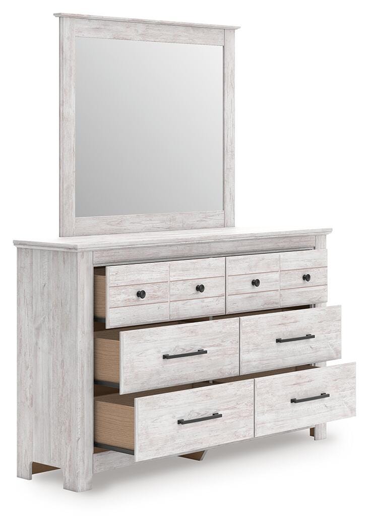 Makidern Queen Panel Bed, Dresser, Mirror and Nightstand