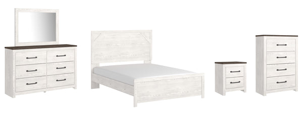 Gerridan Queen Panel Bed with Dresser and Mirror, Chest and Nightstand