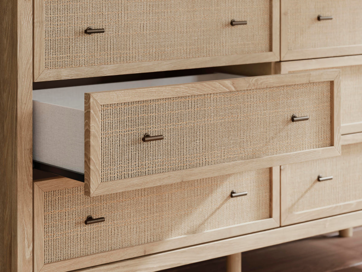 Cielden King Panel Bed, Dresser and Nightstand