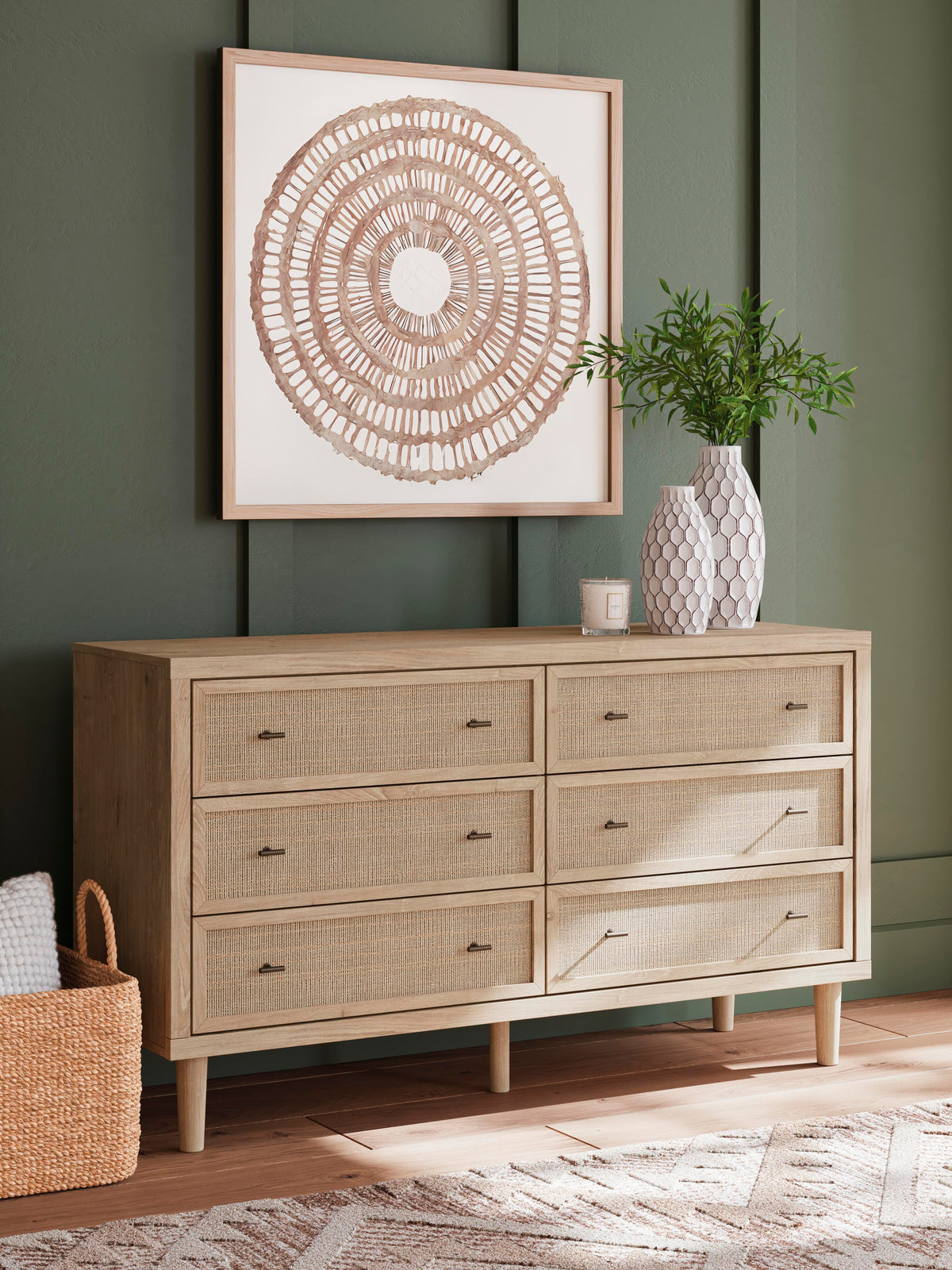 Cielden King Panel Bed, Dresser and Nightstand