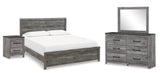 Bronyan King Panel Bed, Dresser, Mirror and Nightstand