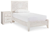 Paxberry Twin Panel Bed and Nightstand