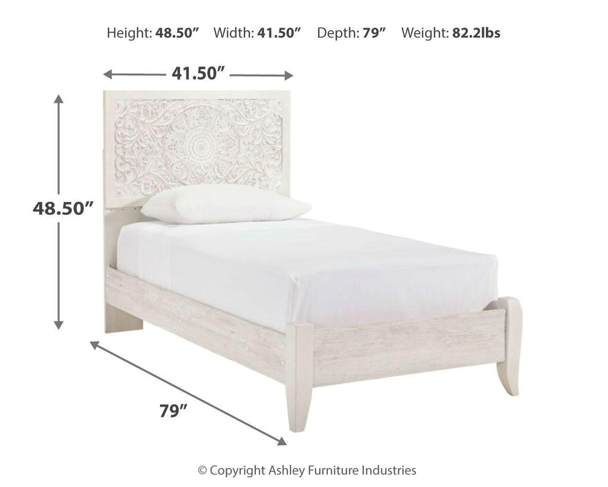 Paxberry Twin Panel Bed, Chest and Nightstand