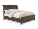 Claribelle Brown Storage Sleigh Bedroom Set