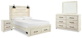 Cambeck Queen Panel Storage Bed, Dresser, Mirror and Nightstand