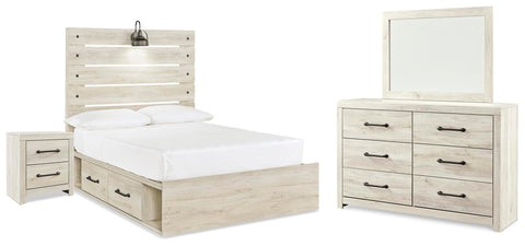 Cambeck Full Panel Storage Bed, Dresser, Mirror and Nightstand