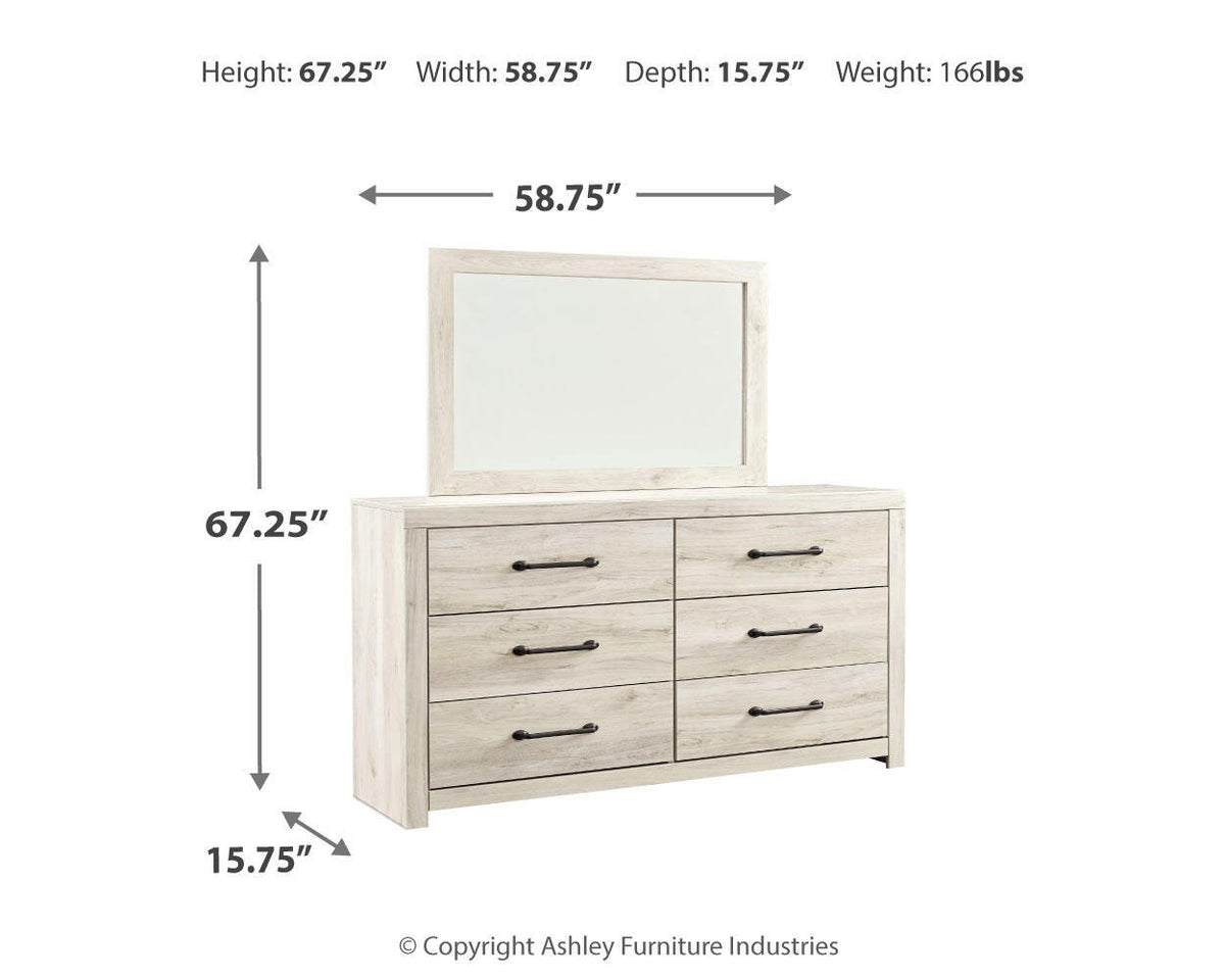 Cambeck King Panel Bed with Storage, Dresser, Mirror and Chest