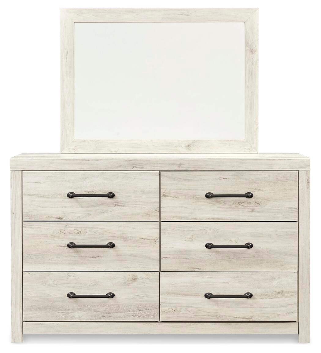 Cambeck King Panel Bed with Storage, Dresser, Mirror and Nightstand