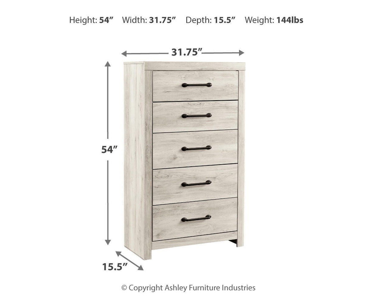 Cambeck King Panel Bed with Storage, Chest and Nightstand