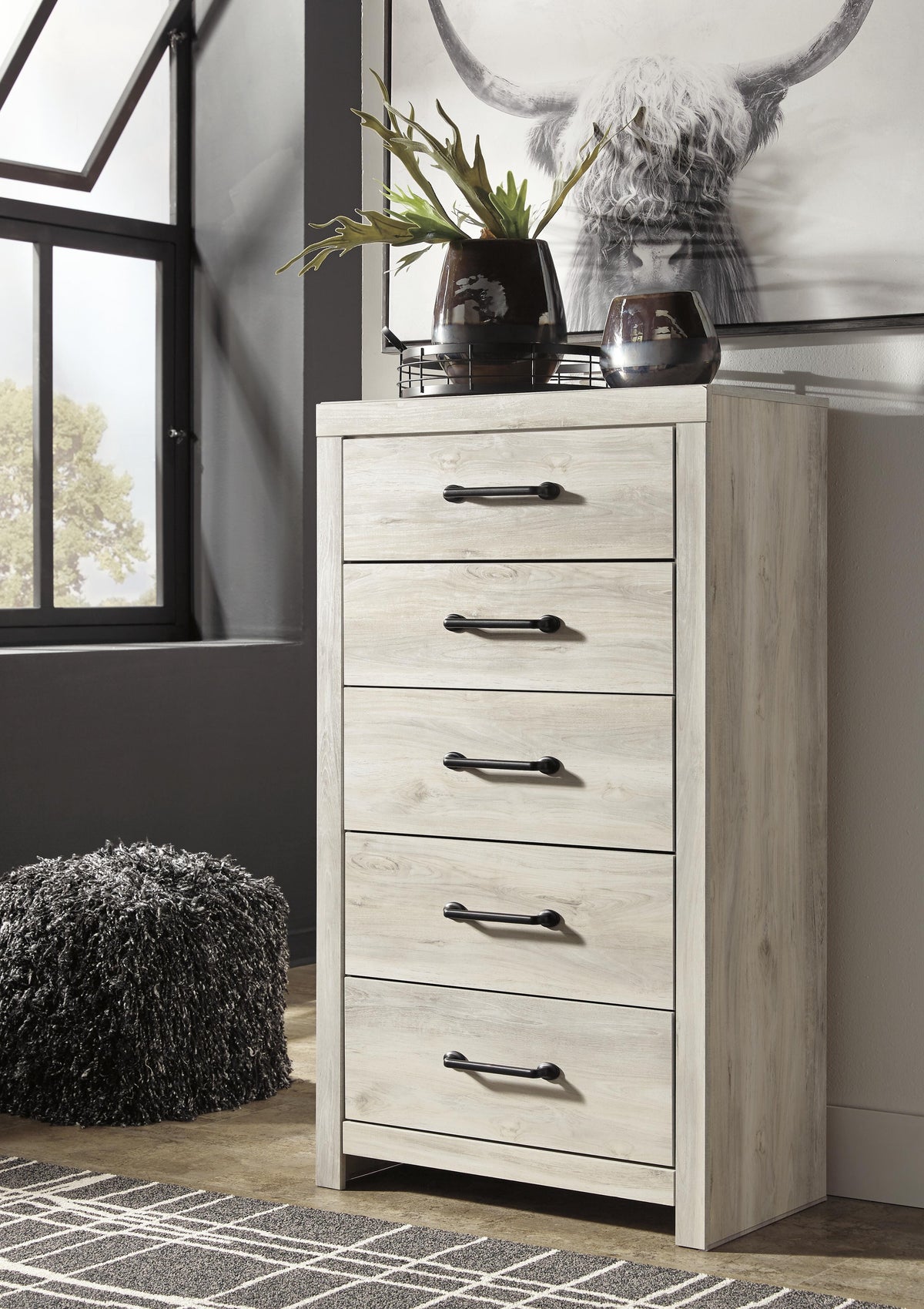 Cambeck King Panel Storage Bed, Dresser, Mirror, Chest and Nightstand