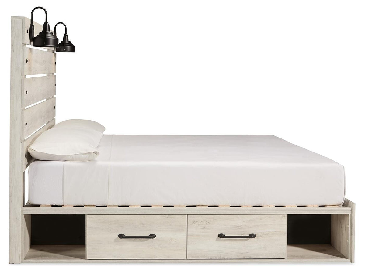 Cambeck King Panel Storage Bed. Dresser and Nightstand
