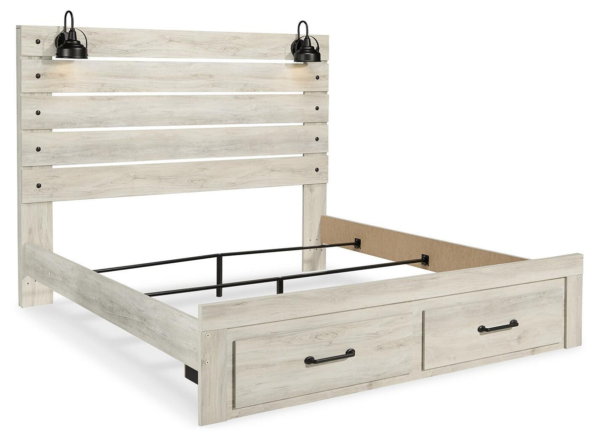 Cambeck King Panel Storage Bed, Dresser, Mirror and Nightstand