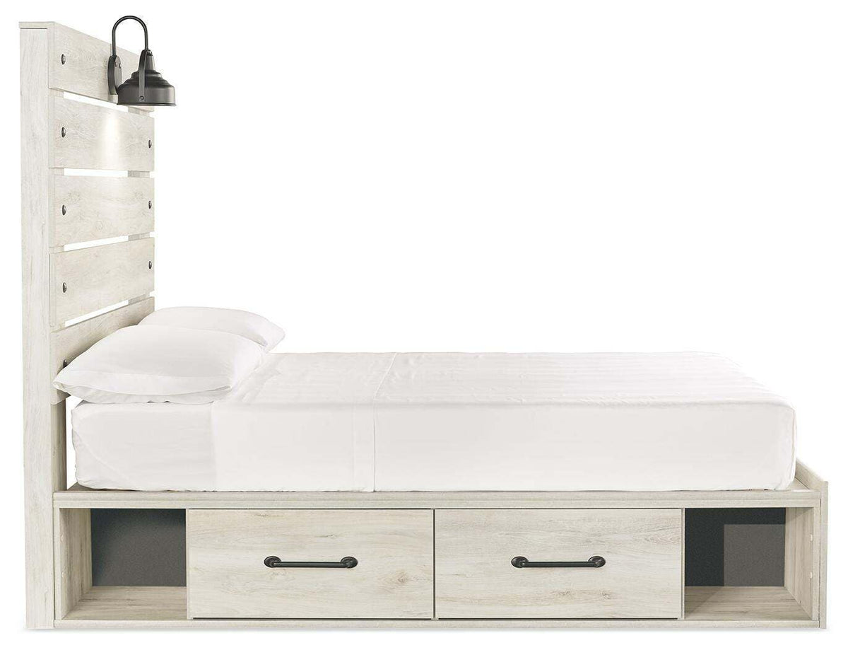 Cambeck Full Panel Bed with Storage, Chest and Nightstand