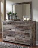 Derekson Queen Panel Storage Bed with Mirrored Dresser and Nightstand