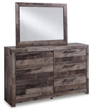 Derekson King Panel Storage Bed, Dresser, Mirror and Nightstand
