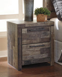 Derekson Queen Panel Storage Bed with Mirrored Dresser and Nightstand