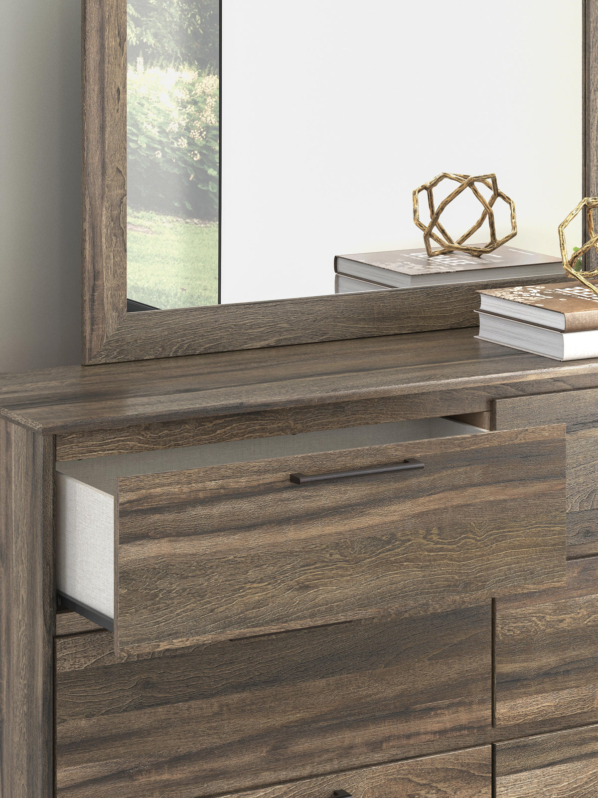 Elbrim Queen Panel Storage Bed, Dresser and Mirror
