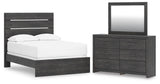 Hollivern Full Panel Bed, Dresser and Mirror