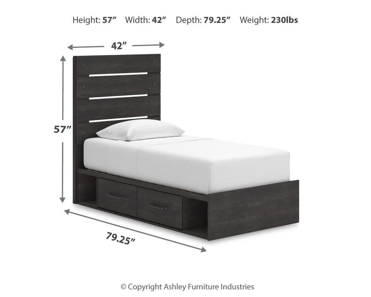 Hollivern Twin Panel Bed with Storage