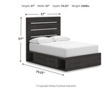 Hollivern Full Panel Bed with Storage