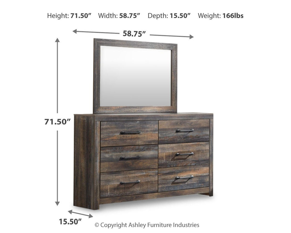 Drystan Queen Panel Bed, Dresser, Mirror and Nightstand