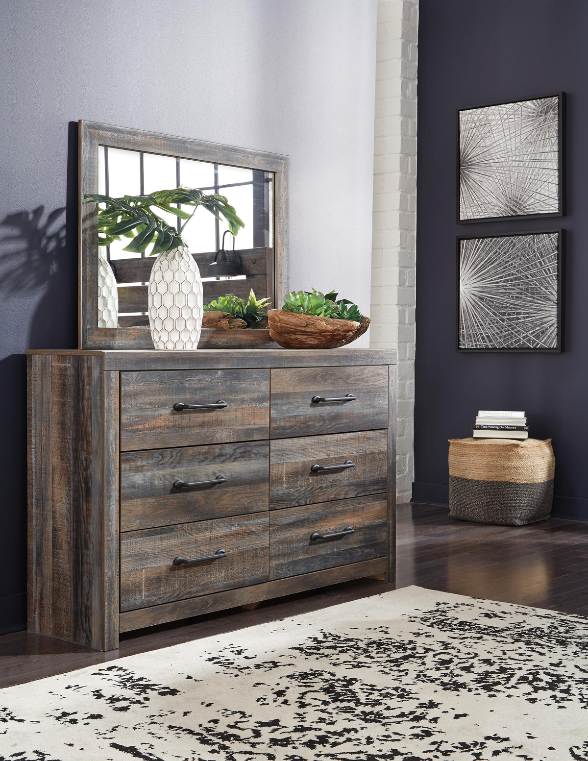 Drystan King Panel Bed, Dresser and Mirror