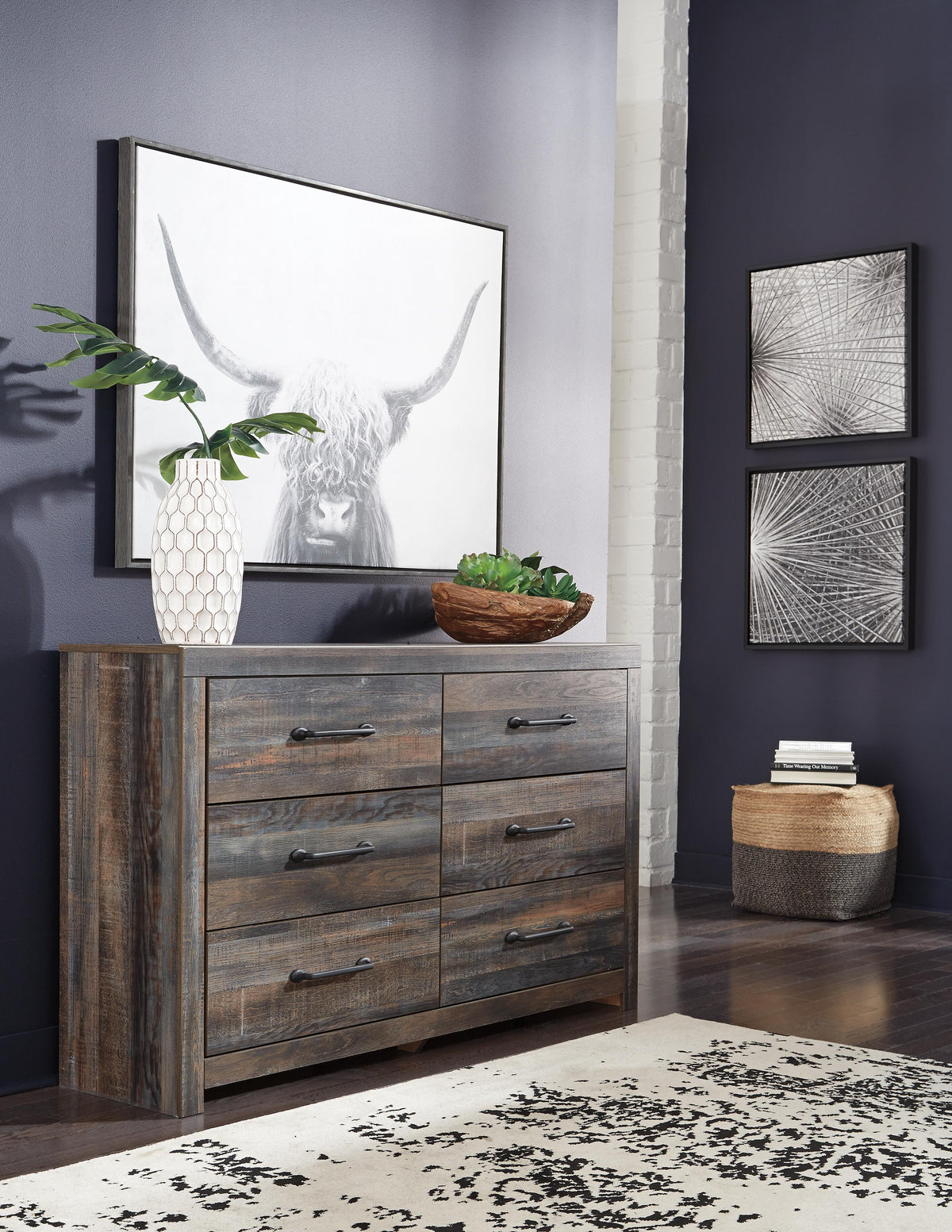 Drystan Twin Panel Bed with Storage, Dresser and Nightstand