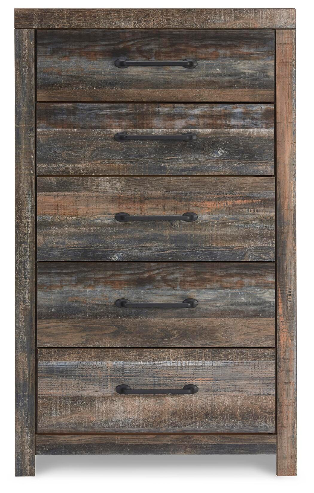 Drystan Queen Bookcase Bed, Dresser and Chest
