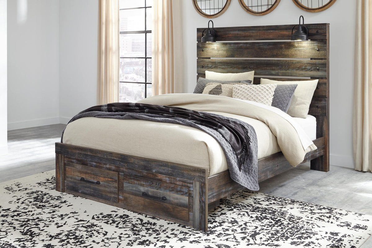 Drystan Queen Panel Storage Bed, Dresser, Mirror and Nightstand