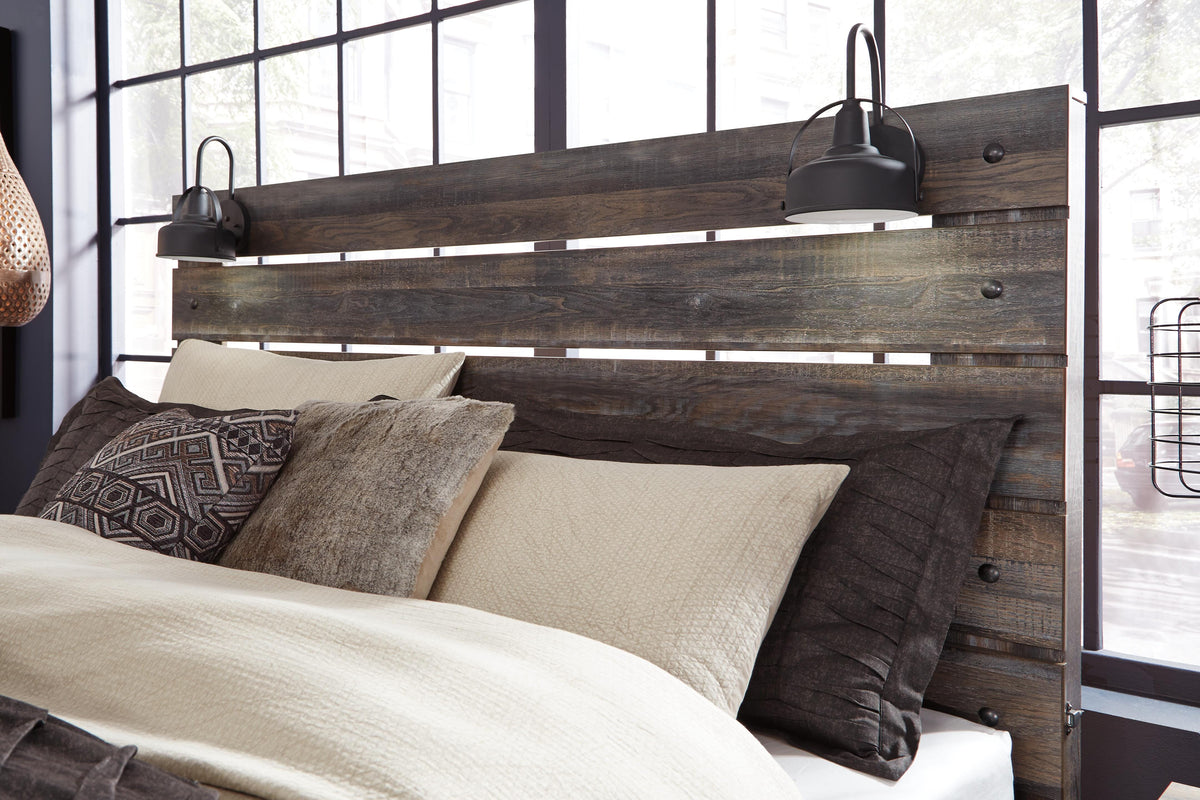 Drystan King Panel Bed, Dresser, Mirror, and Nightstand
