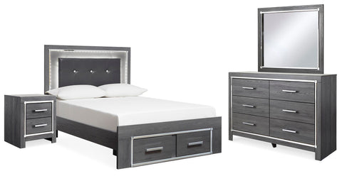 Lodanna Full Storage Bed, Dresser, Mirror and 2 Nightstands