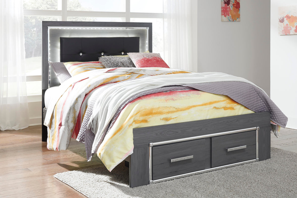 Lodanna Full Storage Bed, Dresser, Mirror, Chest and Nightstand