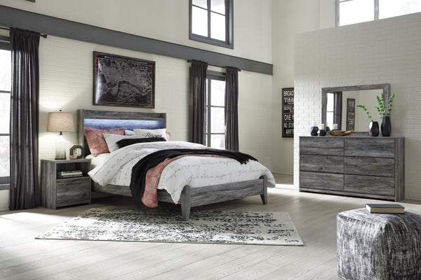 Baystorm Queen Panel Bed, Dresser, Mirror and Nightstand