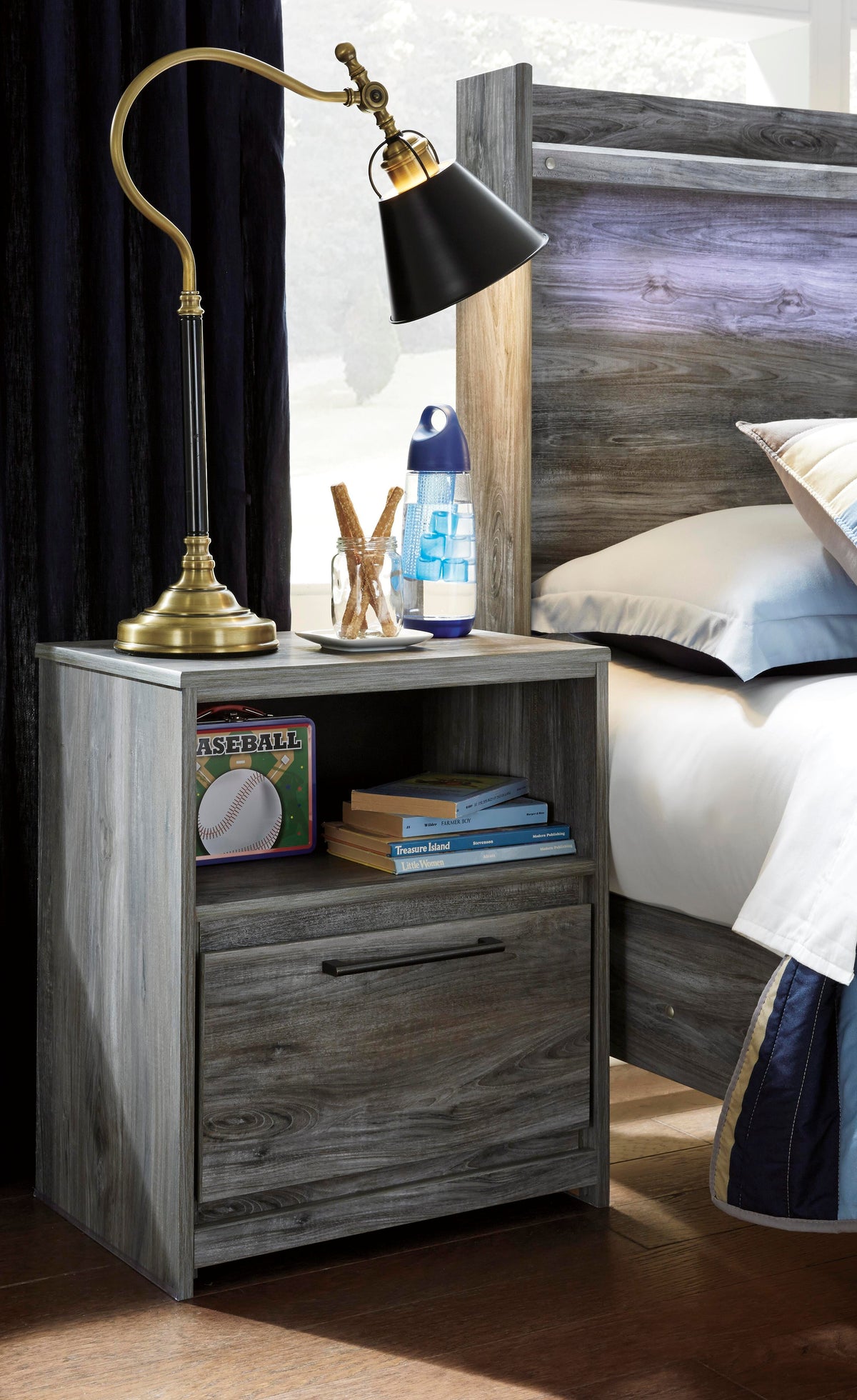 Baystorm Full Panel Bed and Nightstand