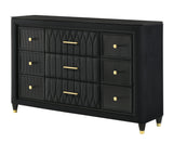 Valeria Black Upholstered LED Bedroom Set