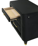 Valeria Black Upholstered LED Bedroom Set