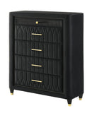 Valeria Black Upholstered LED Bedroom Set