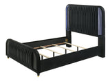 Valeria Black Upholstered LED Bedroom Set