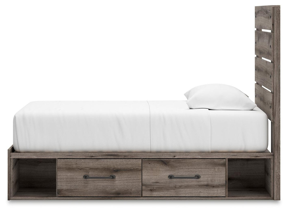 Graystorm Twin Panel Bed with Storage