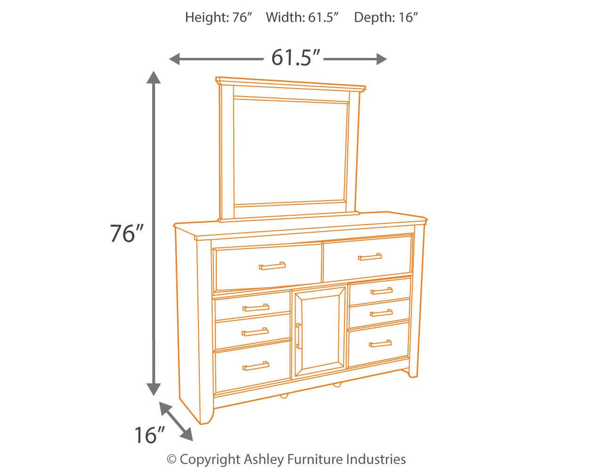 Juararo King Poster Bed, Dresser, Mirror and 2 Nightstands